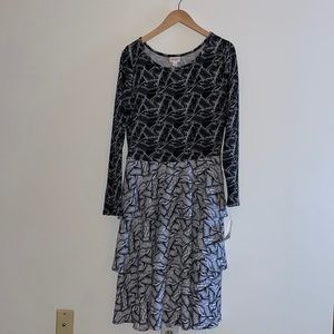 Long sleeve 3 tier skirted dress - lularoe georgia